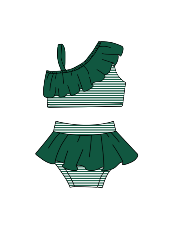 ( Moq 5 Each Style ) Baby Boys Girls Kids Team Sibling Jumpsuits Sets Swimsuits Green Clothes