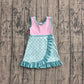 ( No moq ) Preorder Baby Girls Kids Sleeveless Yoga Active Shorts Knee Length Mermaid Dress Scallop Clothes