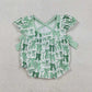 Sibling Baby Girls Kids Short Sleeves Green Bows St Patrick Romper Dress RTS