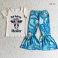 Promotion Baby Girl Heifer Shirt Bell Pants Western Set RTS