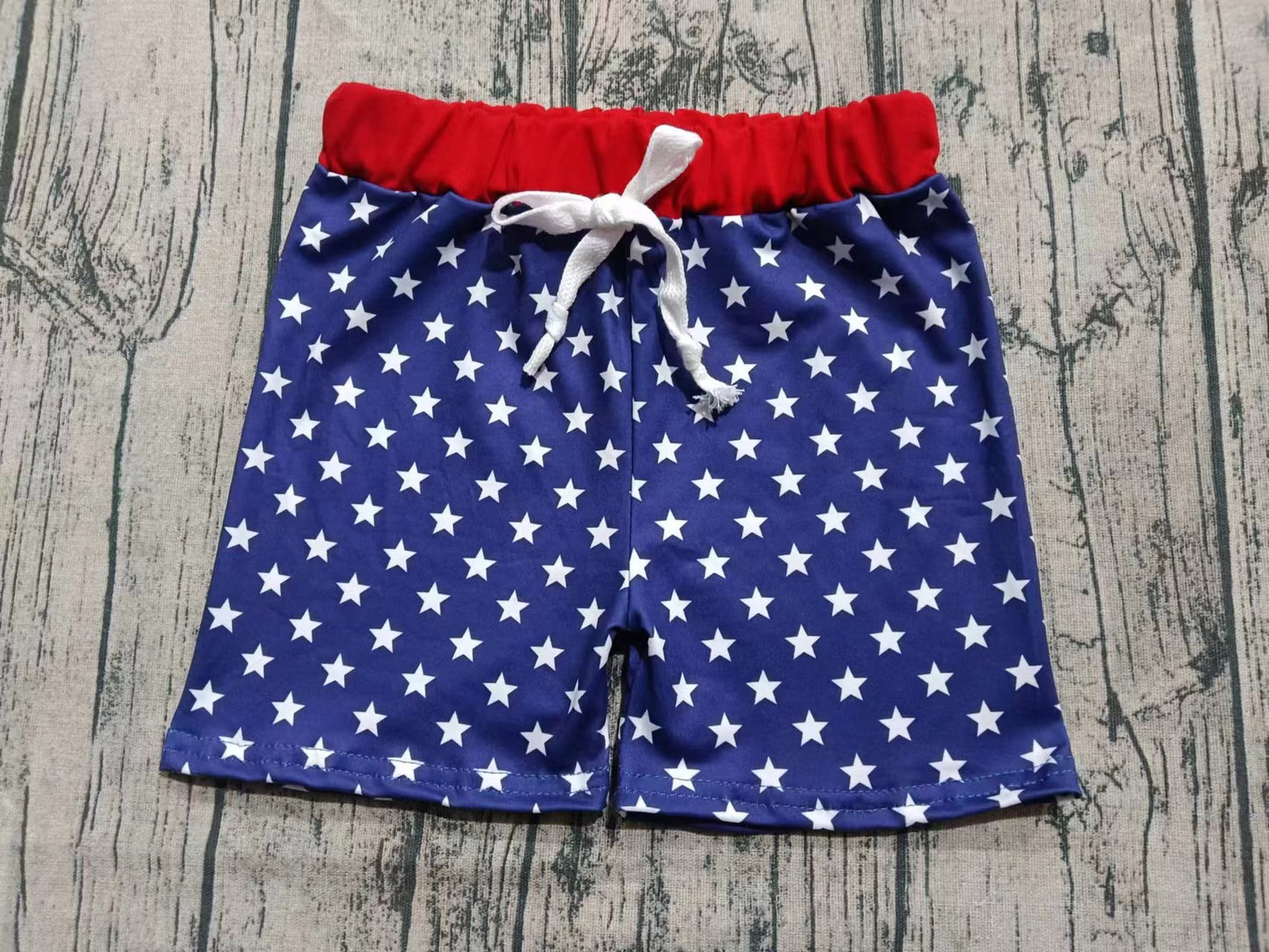 ( Moq 5  ) Baby Boy Summer Stars Blue Shorts Bottoms