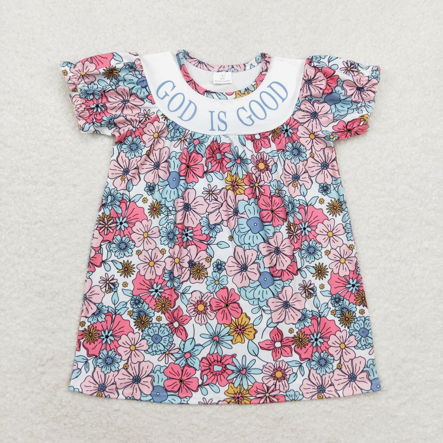 Baby Girl Long Sleeves God Is Good Flower Dress