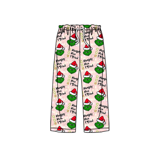 Moq 5 Adult Women Christmas Green Face Bottoms Pants Pajamas