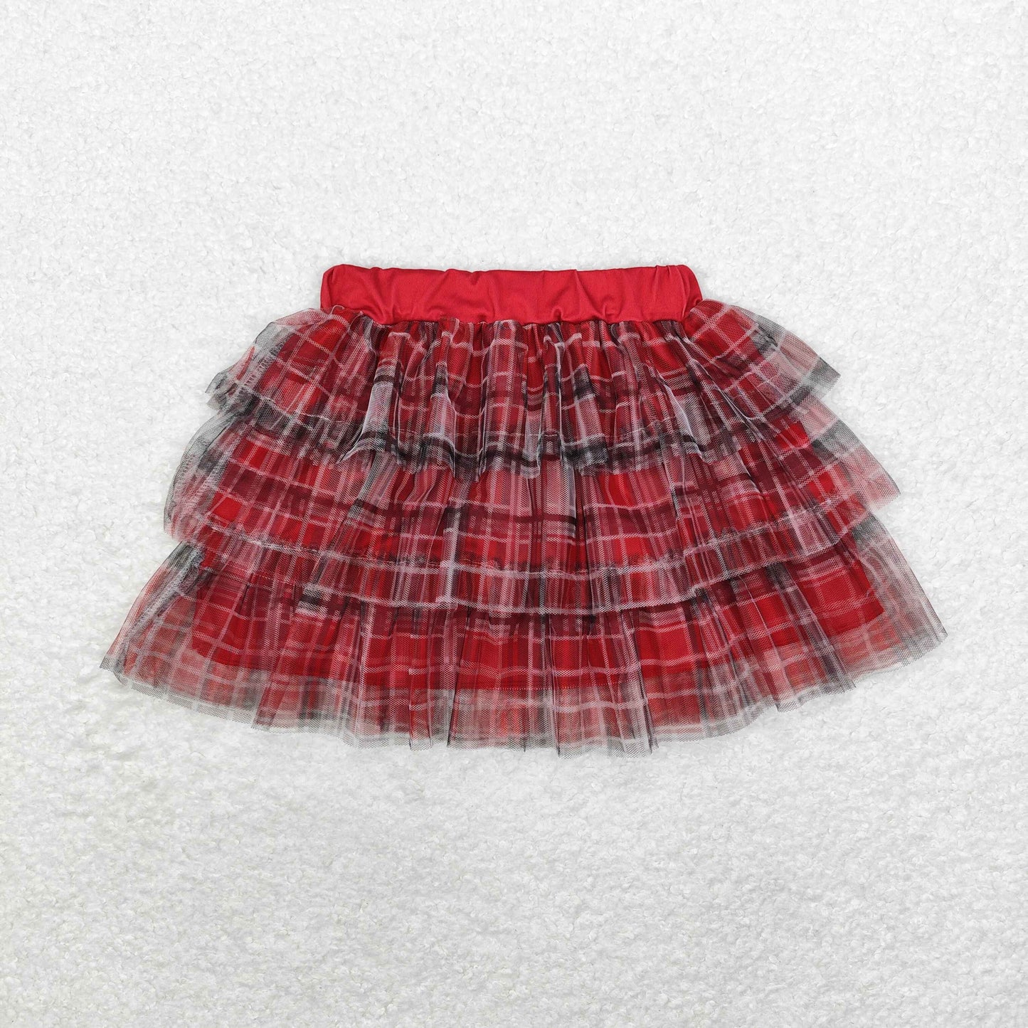 Baby Girl Christmas Plaid Tulle Skirt