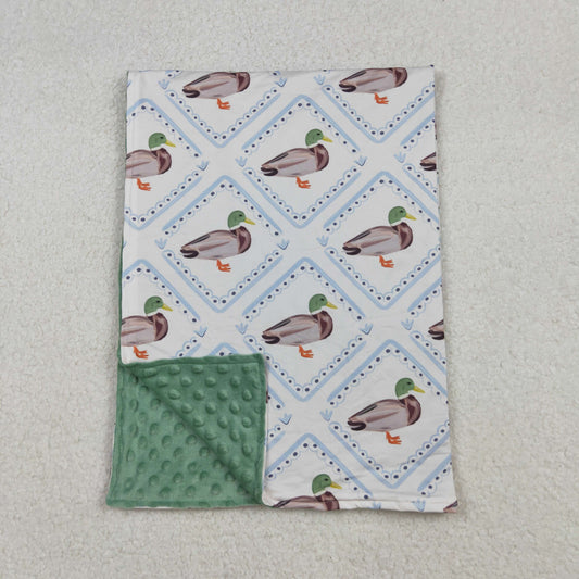 Baby Boy Toddler Ducks Green Blanket RTS