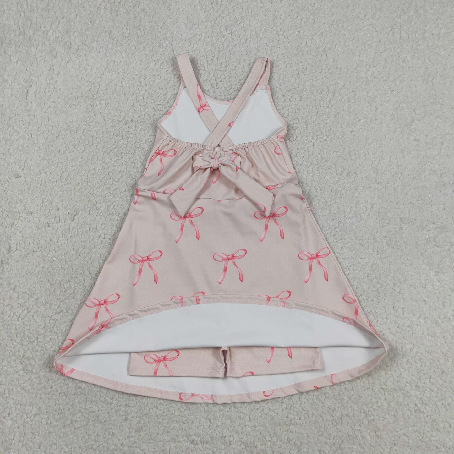 Baby Girls Kids Straps Bows Yoga Active Shorts Knee Length Dress RTS