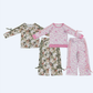 Sibling Baby Girls Kids Bows Long Sleeves Flower Camo Shirts Pants Sets Clothes RTS