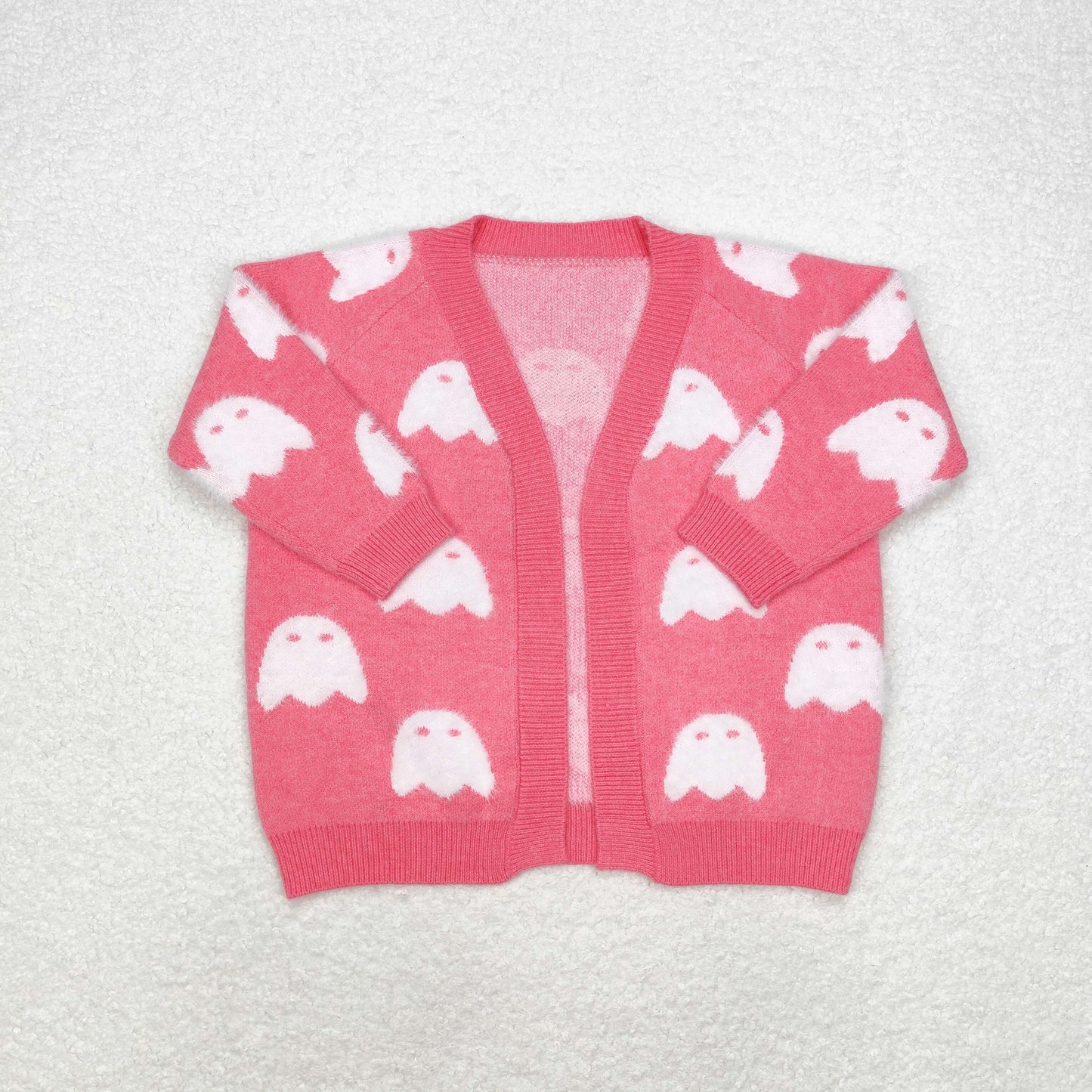 Baby Girl Fall Pink Ghost Pumpkins Sweater Coat