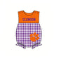 ( Moq 5 Each Style ) Baby Boys Girls Kids Purple Plaid Team Sibling Rompers Dress Sets