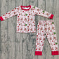 Baby Girl Long Sleeves Bows Boots Shirt Pants Western Christmas Pajamas Set RTS
