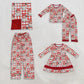 Sibling Baby Girls Kids Santa Plaid Christmas Dress Set Pajamas  Blanket Clothes RTS