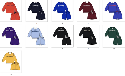 ( MOQ 5 ) Custom Design Baby Girls Long Sleeves Tops Shorts Sets (No.1-6)