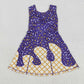 Baby Girl Sleeveless Drips Summer Purple Knee Length Yoga Active Dress RTS
