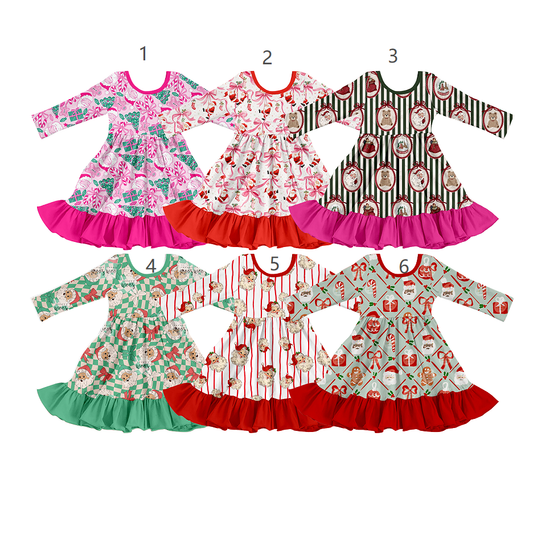 ( Moq 5 Each Style ) Sibling Baby Girls Kids Long Sleeves Christmas Dresses Clothes