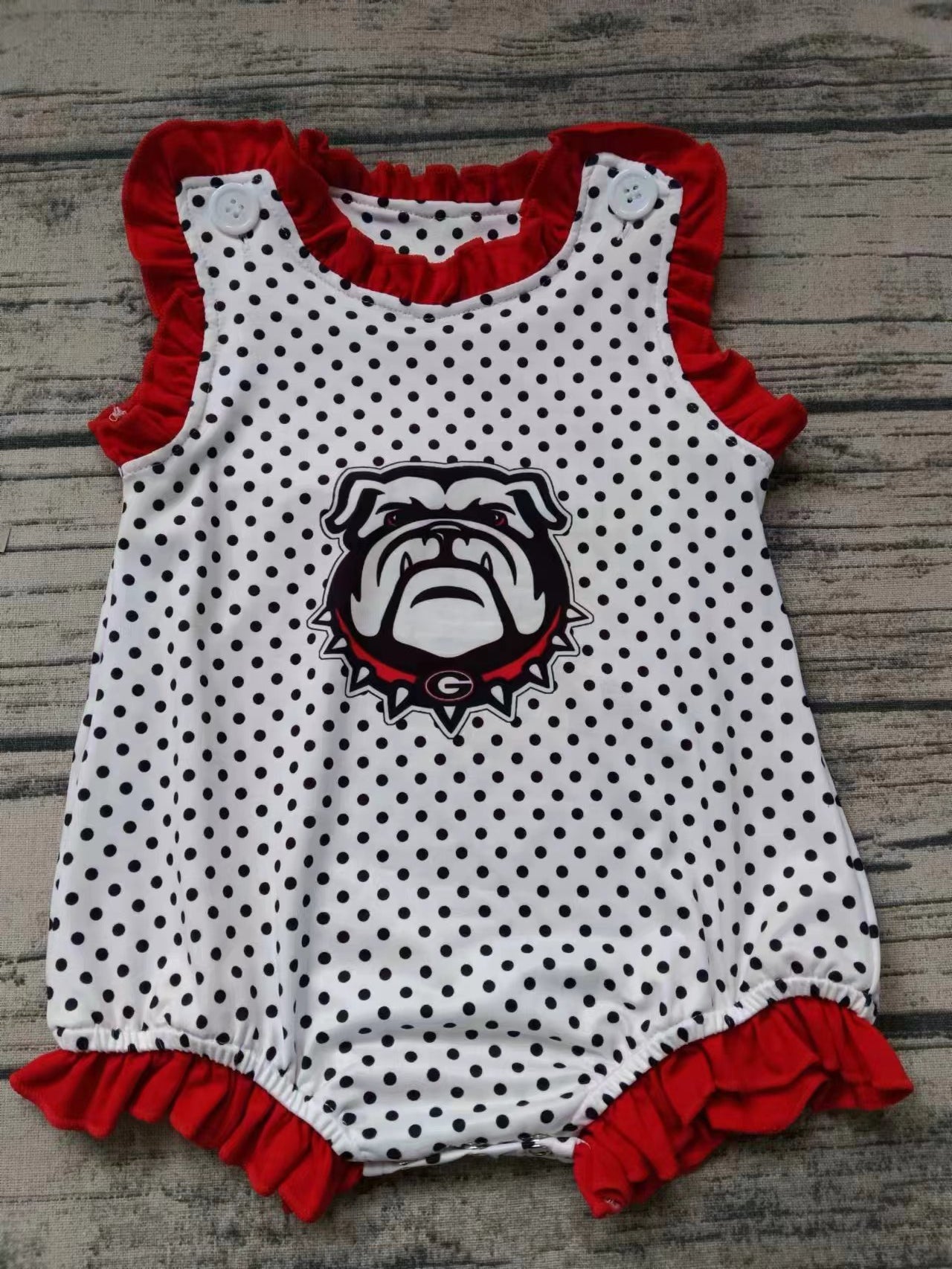 Moq 5 Baby Girl Sleeveless Dog Team One Piece Romper