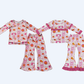 Sibling Baby Girls Kids Long Sleeves Pumpkins Bows Shirts Bell Pants Fall Sets Clothes RTS