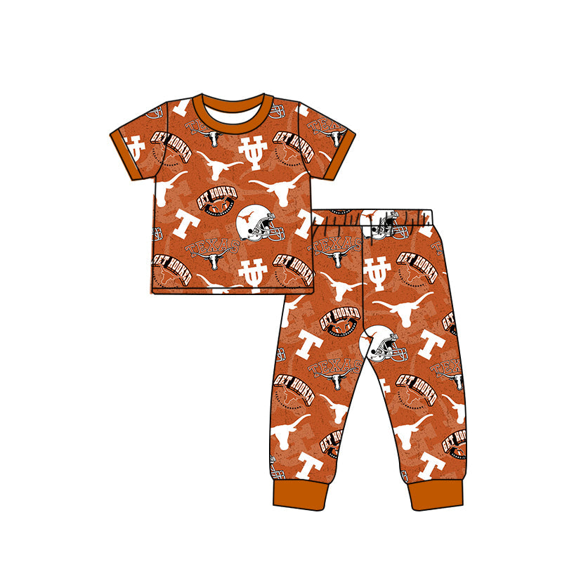 Baby Boy Short Sleeves Cows Team Shirt Pants Pajamas Set ( Moq 5 )