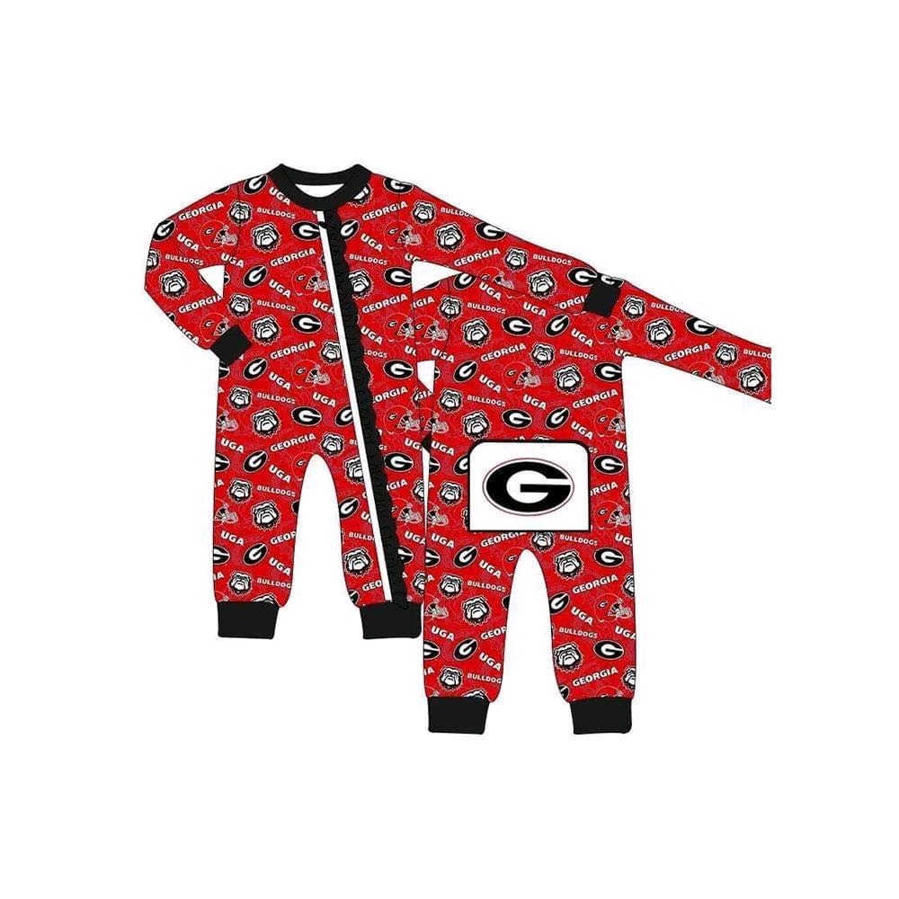 Baby Boy Infant Long Sleeves Dog Team Zipper Romper Moq 5