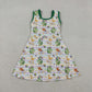 Baby Girls Kids Sleeveless Anchors Mardi Gras Yoga Shorts Knee Length Dress RTS