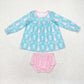 Baby Girl Christmas Tree Tunic Tops Pink Bummies Set