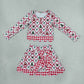 Baby Girls Kids Christmas Santa Shirt Bows Scallop Skirt Shorts Yoga Active Set Clothes RTS