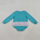 Baby Girl Long Sleeves Embroidery Floral Bow Ruffle Bubble Romper RTS
