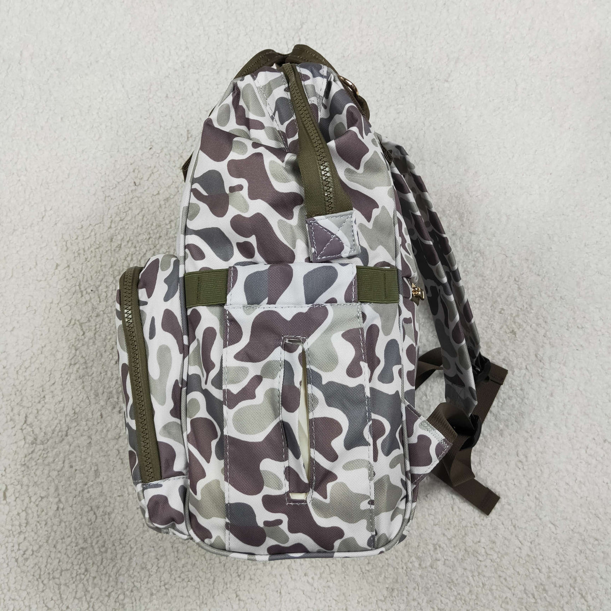 Baby Boys Kids Embroidery Dog Camo Print Zipper Backpack School Bag RTS