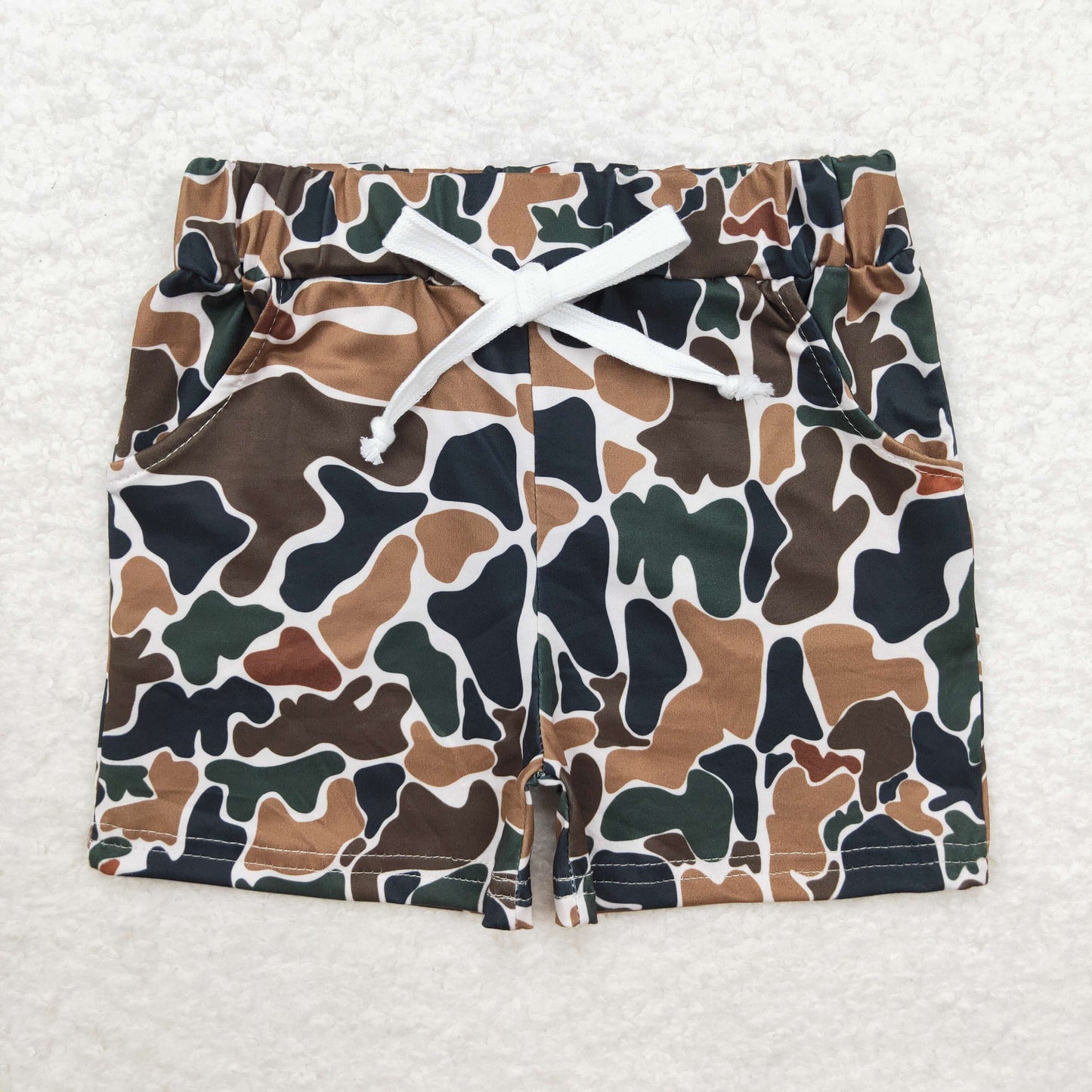 Baby Boy Brown Camo Summer Pocket Shorts