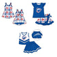 ( Moq 5 each style ) Baby Girl Summer Team Cheer Sibling Cat Bows Dress Set 7.19
