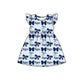( Moq 5 each style ) Baby Boy Girl Toddler Team Blue Bows ‌Sibling Dress Set