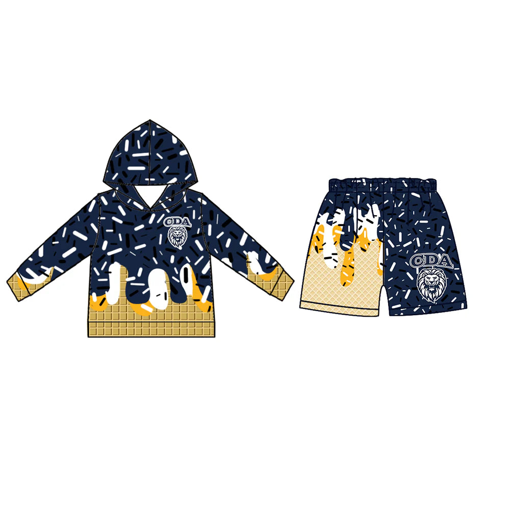 ( Moq 5 each style ) Baby Boy Summer Lion Team Sibling Drip Shorts Shirt 7.18