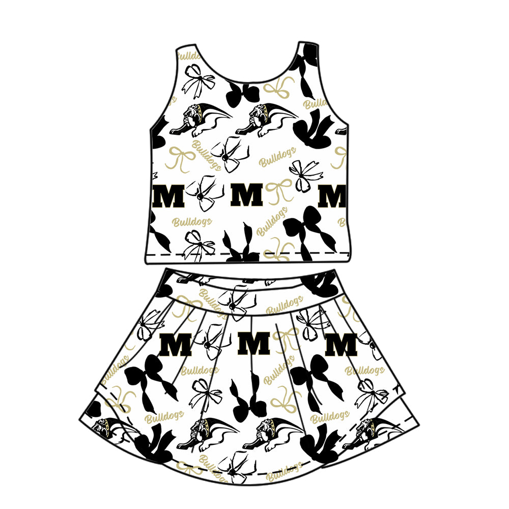 ( Moq 5 each style ) Baby Girl Toddler Dogs Team Bows Sibling Dress Set
