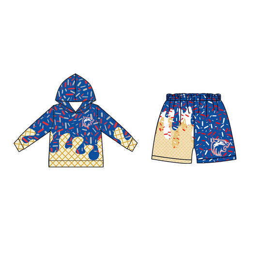 ( Moq 5 each style ) Baby Boy Summer Team Sibling Cat Drip Shorts Shirt 7.19