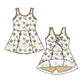 ( Moq 5 Each Style ) Baby Girls Toddler Bows Team Sibling Shorts Dresses Set Summer Clothing