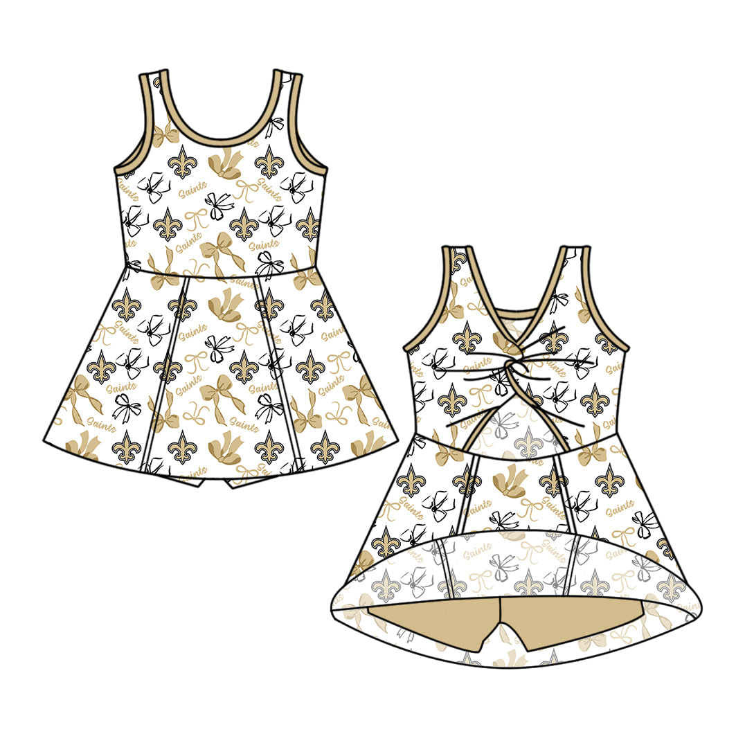 ( Moq 5 Each Style ) Baby Girls Toddler Bows Team Sibling Shorts Dresses Set Summer Clothing