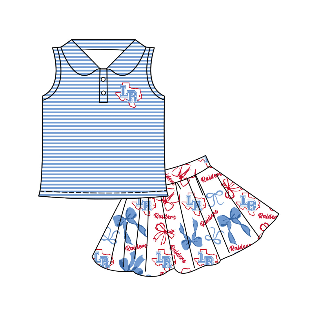 ( Moq 5 each style ) Baby Girl Toddler LR Team Bows ‌Sibling Dress Set