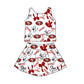 ( Moq 5 Each Style ) Baby Girls Toddler Red Bows Team Sibling Shorts Dresses Set Summer Clothing
