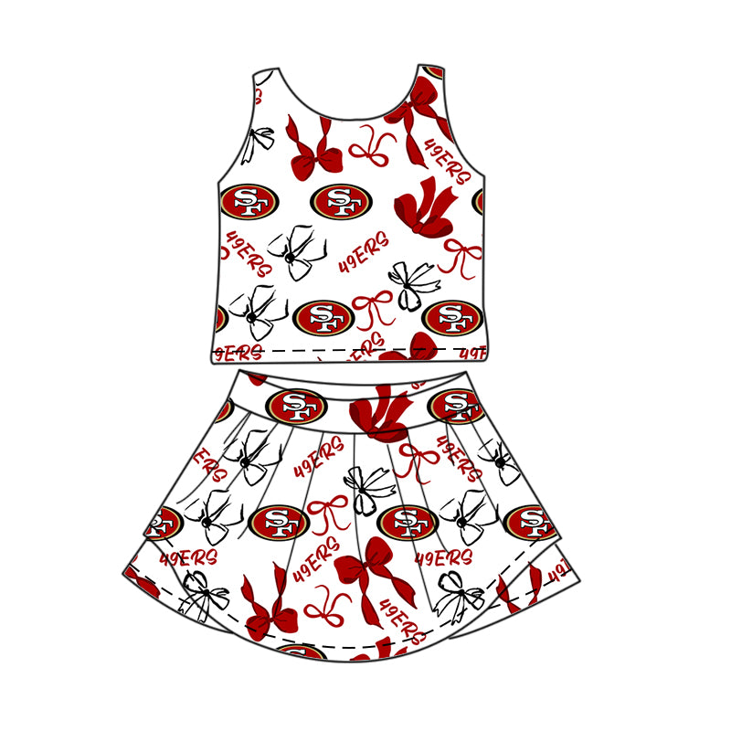 ( Moq 5 Each Style ) Baby Girls Toddler Red Bows Team Sibling Shorts Dresses Set Summer Clothing