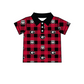 ( Moq 5 each style ) Baby Boy Girl G Team Black Red Plaid Sibling Shirt Set