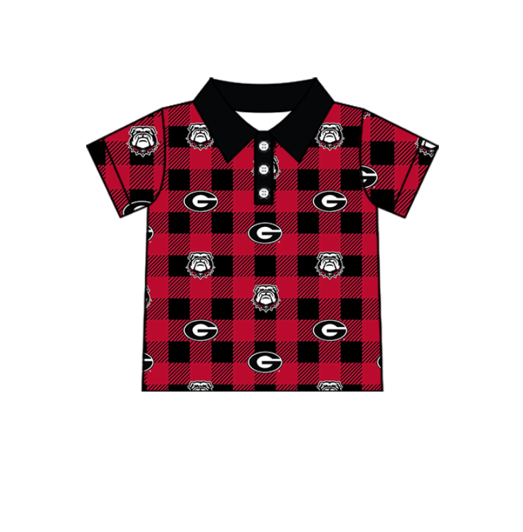 ( Moq 5 each style ) Baby Boy Girl G Team Black Red Plaid Sibling Shirt Set