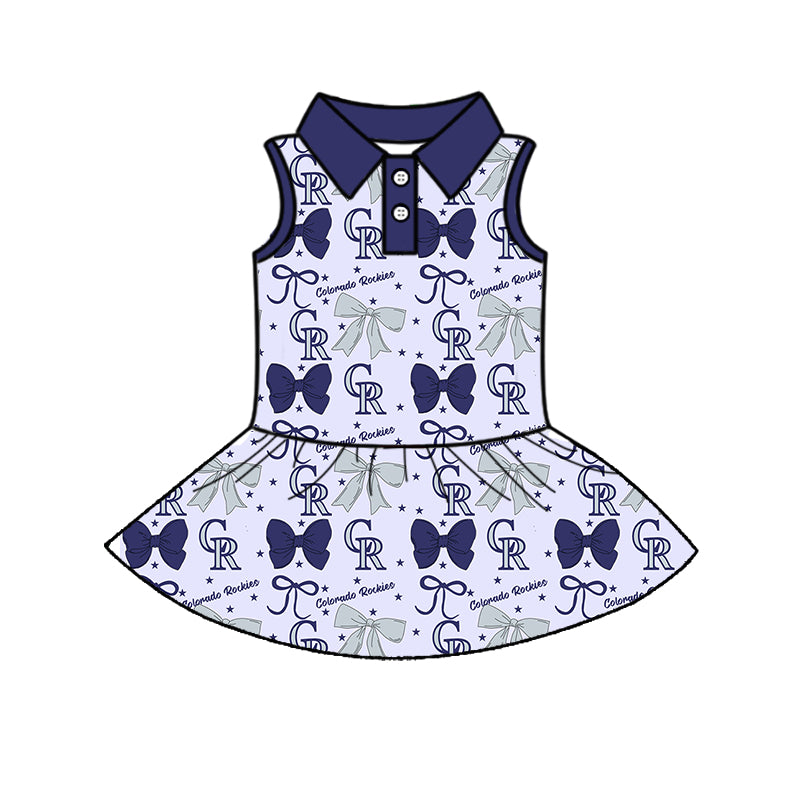 ( Moq 5 each style ) Baby Girl Toddler CR Team Bows ‌Sibling Dress Set