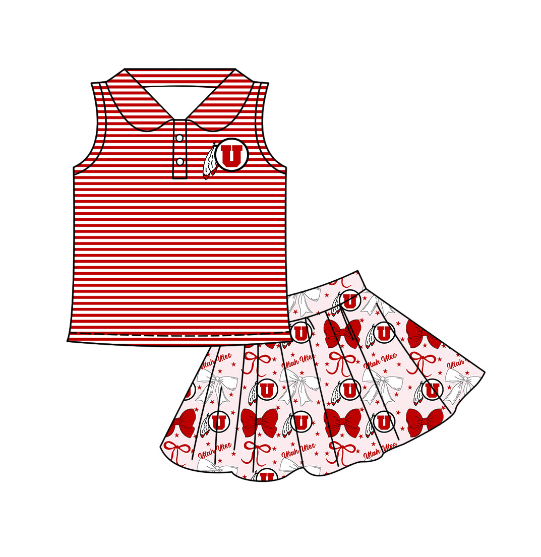 ( Moq 5 each style ) Baby Girl Toddler U Team Bows ‌Sibling Dress Set