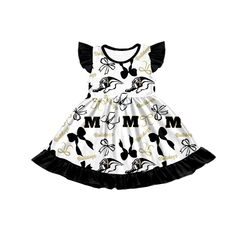 ( Moq 5 each style ) Baby Girl Toddler Dogs Team Bows Sibling Dress Set