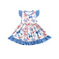 ( Moq 5 each style ) Baby Girl Toddler LR Team Bows ‌Sibling Dress Set