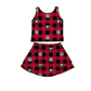 ( Moq 5 each style ) Baby Boy Girl G Team Black Red Plaid Sibling Shirt Set