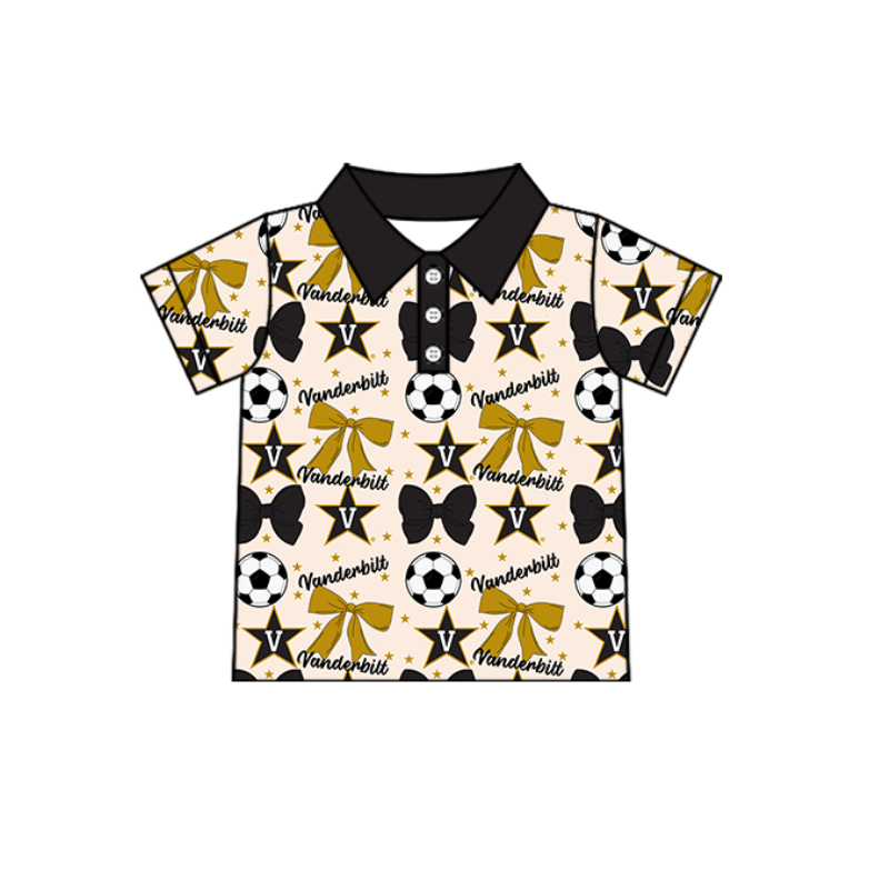 ( Moq 5 each style ) Baby Girl Toddler V Team Bows Soccer‌ Sibling Shirt Dress Set