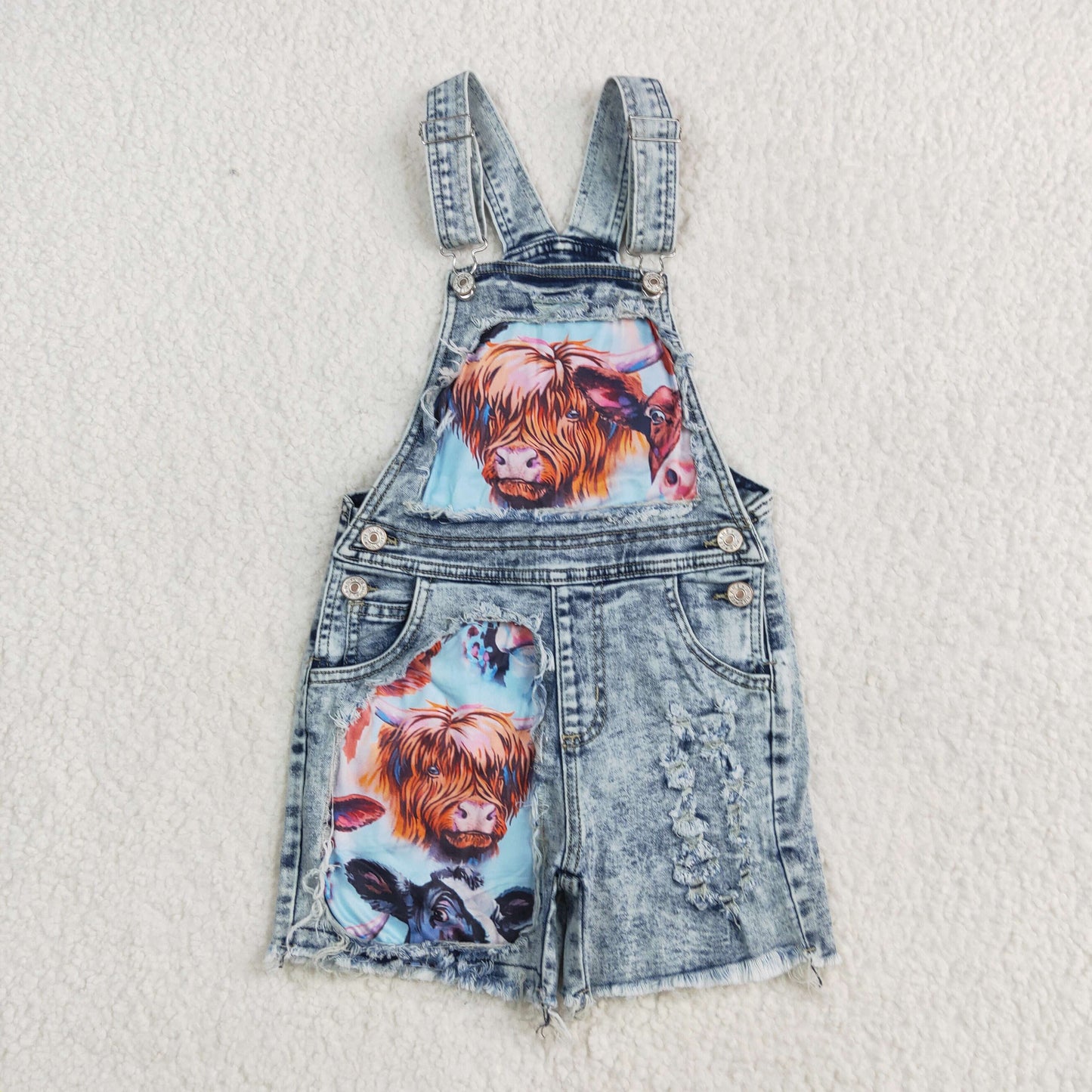Baby Boy Girl Western Denim Shorts Sibling Overall Jumpsuit