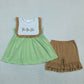 Sibling Baby Boys Girls Embroidery Ducks Green Stripes Rompers Sets Summer Clothes RTS