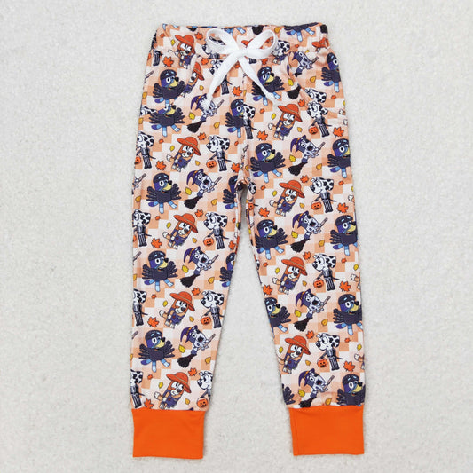 Baby Boy Halloween Dogs Orange Checkered Pants