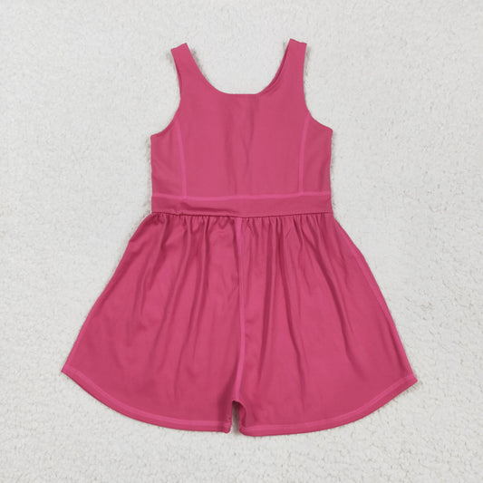 Baby Girl Sleeveless Hot Pink Yoga Active Jumpsuit RTS
